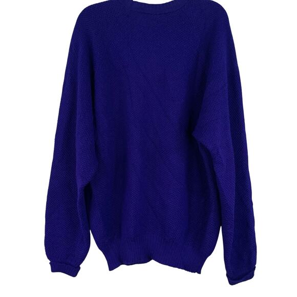 Vintage Peruvian Connection Purple Knit Sweater 100% Alpaca Hand Made in Peru XL - Picture 4 of 8